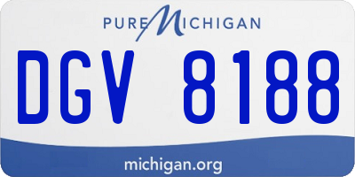 MI license plate DGV8188