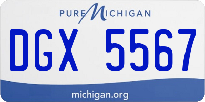 MI license plate DGX5567