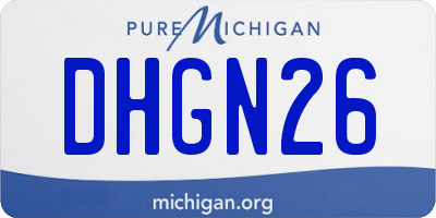 MI license plate DHGN26