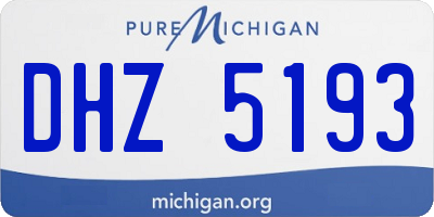 MI license plate DHZ5193