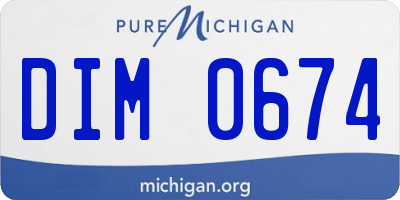 MI license plate DIM0674