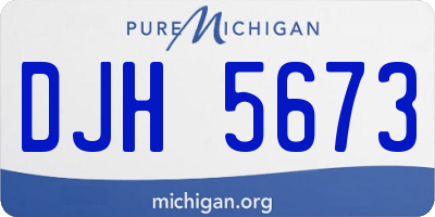 MI license plate DJH5673