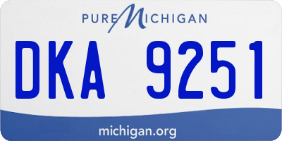 MI license plate DKA9251