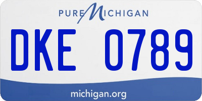 MI license plate DKE0789
