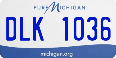 MI license plate DLK1036
