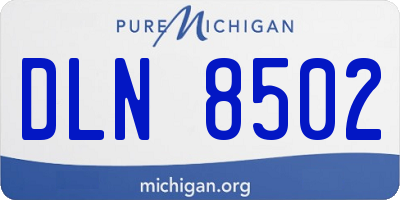 MI license plate DLN8502