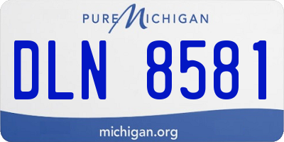 MI license plate DLN8581