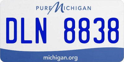 MI license plate DLN8838