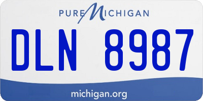 MI license plate DLN8987
