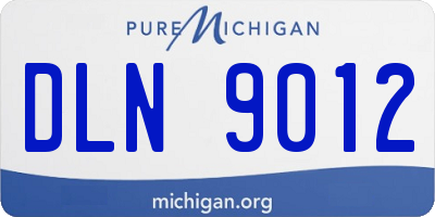 MI license plate DLN9012