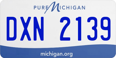MI license plate DXN2139