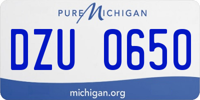 MI license plate DZU0650