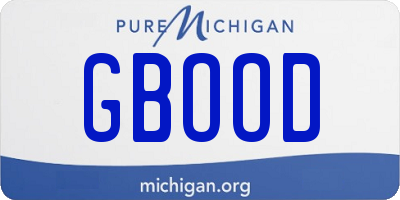 MI license plate GBOOD