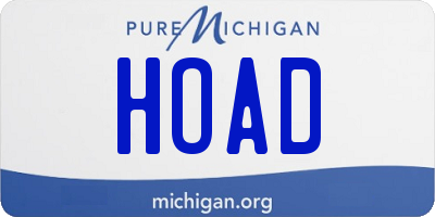 MI license plate HOAD