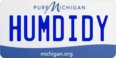 MI license plate HUMDIDY