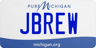 MI license plate JBREW