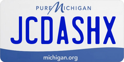 MI license plate JCDASHX