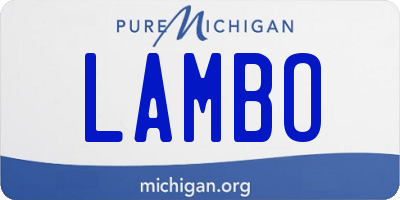MI license plate LAMBO