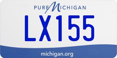 MI license plate LX155