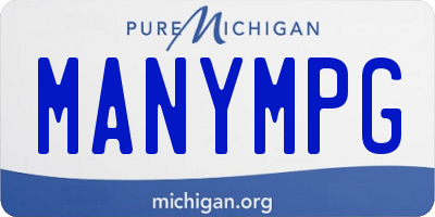 MI license plate MANYMPG