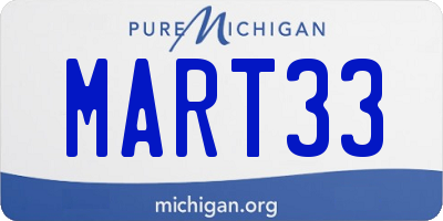 MI license plate MART33