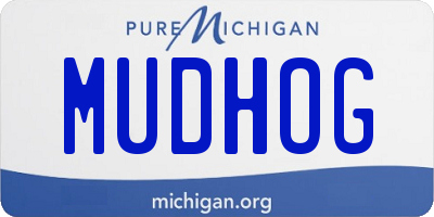 MI license plate MUDHOG