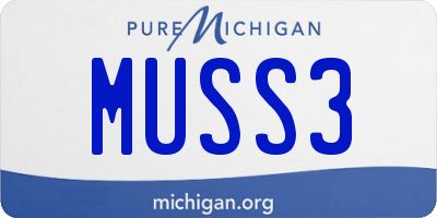 MI license plate MUSS3