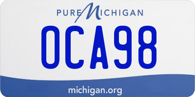MI license plate OCA98