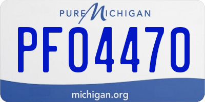 MI license plate PF04470