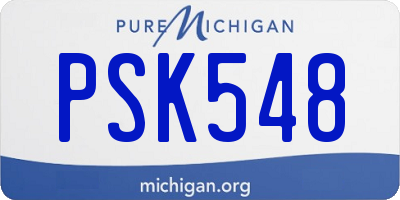 MI license plate PSK548