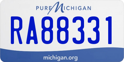 MI license plate RA88331