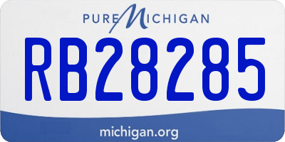 MI license plate RB28285