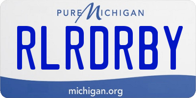 MI license plate RLRDRBY
