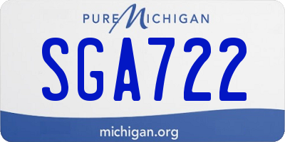 MI license plate SGA722