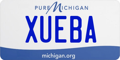 MI license plate XUEBA