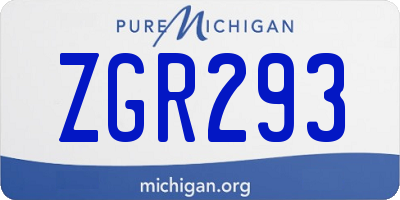 MI license plate ZGR293