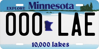 MN license plate 000LAE