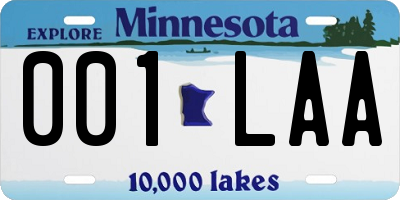 MN license plate 001LAA