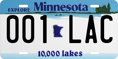 MN license plate 001LAC
