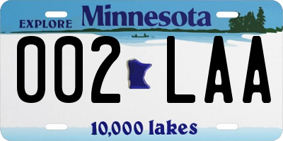 MN license plate 002LAA