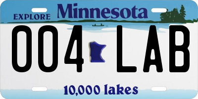 MN license plate 004LAB
