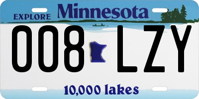 MN license plate 008LZY