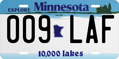 MN license plate 009LAF
