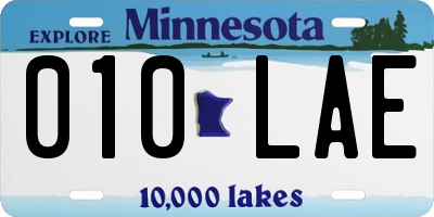 MN license plate 010LAE