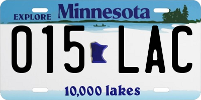MN license plate 015LAC