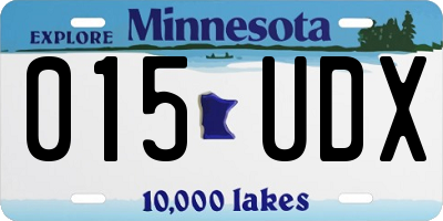 MN license plate 015UDX