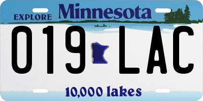 MN license plate 019LAC