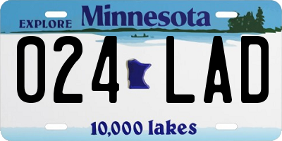 MN license plate 024LAD