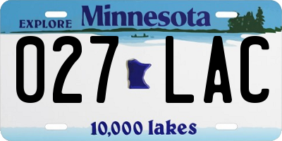 MN license plate 027LAC