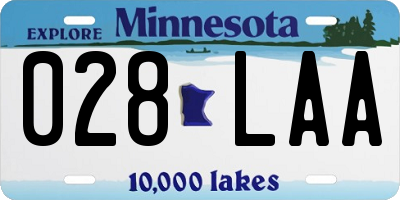 MN license plate 028LAA